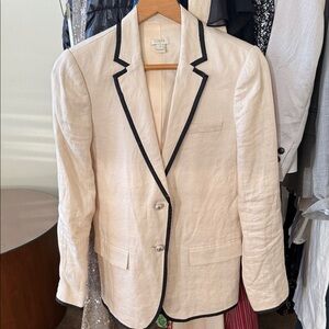 J. Crew Ivory Blazer with Dark Accents
